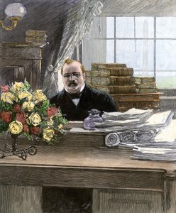 Retrato de Stephen Grover Cleveland (1837-1908), Presidente de los Estados Unidos de Unbekannter Künstler