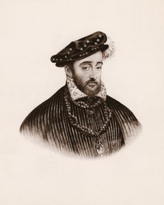 Retrato del rey de Francia Enrique II (1519-1559) Grabado del siglo XIX de Unbekannter Künstler