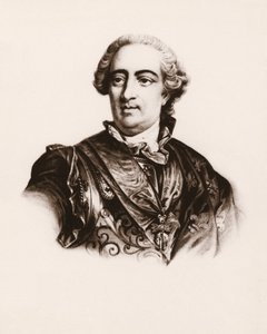 Retrato del rey de Francia Luis XV (1710-1774) Grabado del siglo XIX