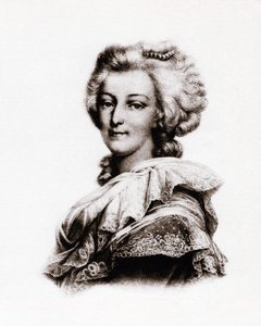 Retrato de la reina de Francia María Antonieta de Austria (1755-1793) Grabado del siglo XIX de Unbekannter Künstler