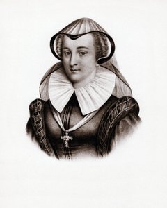 Retrato de la reina de Francia María Estuardo (María Iere de Escocia) (1542-1587). Grabado del siglo XIX de Unbekannter Künstler