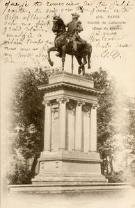Estatua de Lafayette, Cour du Louvre, París, Sena, Isla de Francia, Francia