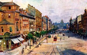 Praga: Plaza de Wenceslao (Vaclavske namesti) de Unbekannter Künstler