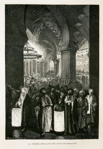 Oración durante una noche de Ramadán - Ilustración del Atlas de Egipto de Unbekannter Künstler