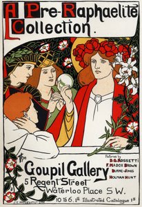 Exposición prerrafaelita en la Galería Goupil, Londres, c. 1897 (cartel)