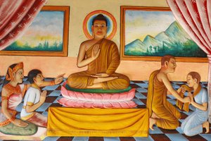 Vida del Buda con su hijo Rahula, Siem Reap, Camboya de Unbekannt