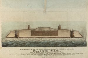 Representación de la balsa francesa que supuestamente invadió Gran Bretaña en 1798 (grabado) de Unbekannter Künstler