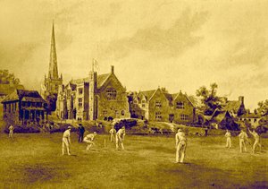 Repton School desde el campo de críquet de Unbekannter Künstler