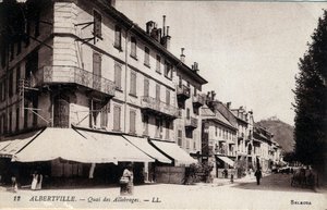 Ródano-Alpes, Saboya, Albertville: vista del Quai des Allobroges de William M. Timlin