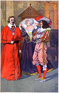 Richelieu, María de Médicis, Luis XIII, c.1910-20 (ilustración) de Unbekannter Künstler