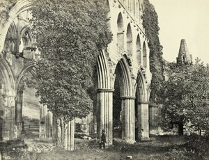 Abadía de Rievaulx, North Yorkshire, Reino Unido (fotografía en blanco y negro) de Unbekannter Künstler