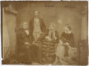 Robert Stephenson, ingeniero mecánico y civil inglés, y familia, c 1850s de Unbekannt