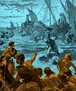 Invasión romana de Gran Bretaña - ilustración de principios del siglo XX de Unbekannter Künstler