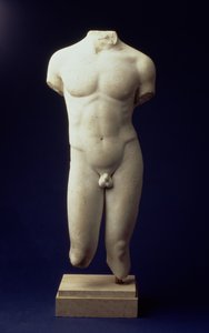 Torso masculino romano de una figura juvenil, después de un original de bronce de Policleto del siglo V a.C. (vista frontal) c.01 d.C.