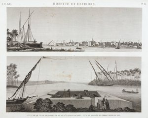 Rosetta y la desembocadura del Nilo, Egipto, c 1798 de Unbekannt