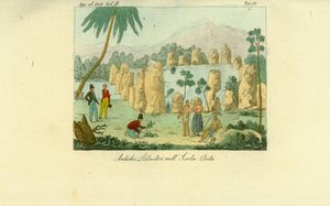 Ruinas de antiguos pilares Luta erigidos por los Chamorro en la isla de Rota, Guam de Unbekannt