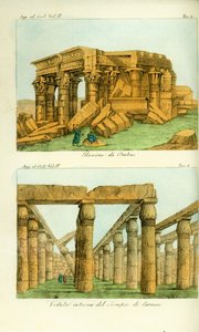 Ruinas del Templo de Kom Ombo (Ombas), Nubia, y vista del Templo de Karnak, Luxor, Egipto