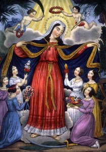 Santa Catalina y las Catherinettes, mediados del siglo XIX (grabado) de Unbekannter Künstler