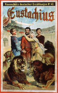 San Eustaquio en el foso de los leones, finales del siglo XIX (ilustración) de Unbekannter Künstler