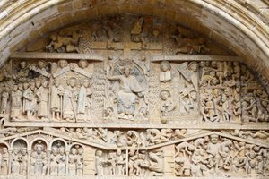 Tímpano de la abadía de Sainte Foy: Cristo en Gloria y el Juicio Final, Conques, Francia de Unbekannt