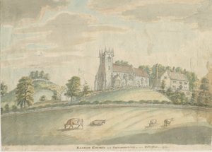 Iglesia y Parroquia de Sandon: pintura en acuarela, 1797 de Unbekannt