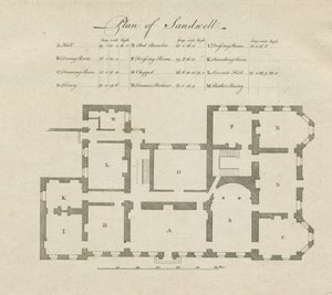 Sandwell Park - Plano del Salón: grabado, s.f. [siglo XVIII] de Unbekannt