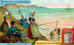 Escenas de la vida holandesa: La pesca del cangrejo de Unbekannter Künstler
