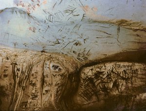 Símbolos esquemáticos, pintura rupestre neolítica, c. 5º milenio a.C. (foto) de Unbekannter Künstler