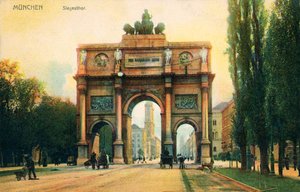 Siegestor (Puerta de la Victoria), finales del siglo XIX (grabado) de Unbekannter Künstler
