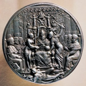 Medalla de plata con retrato ecuestre del Emperador Rodolfo II de Habsburgo (1552-1612) de William M. Timlin