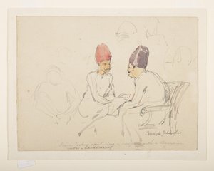 Boceto de Sir Cowasji Jehangir (lápiz y acuarela sobre papel)