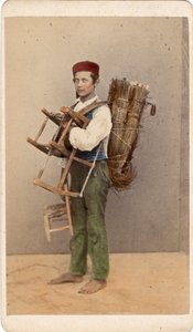 Retrato de un joven reparador de sillas, Venecia. Siglo XIX de Unbekannt