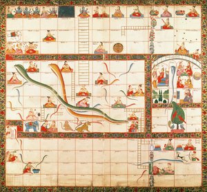 Serpientes y Escaleras - el camino al cielo o al infierno, mediados del siglo XVIII de Unbekannt