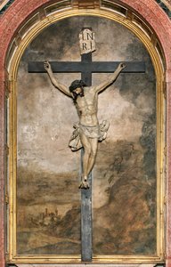 Transepto sur, Altar del Crucifijo, Angelo Nani y Carlo Natali 1641, Crucifijo de madera por Giacomo Bertesi 1687, Catedral de Santa María Assunta, Catedral, Cremona, Lombardía, Italia de Unbekannt