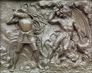 San Jorge luchando contra el dragón (bronce) de Unbekannt