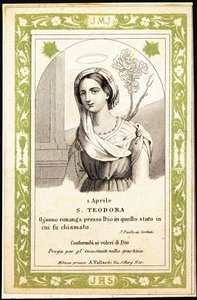Santa Teodora, principios del siglo XX (grabado)