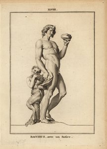 Estatua de Baco, el dios romano del vino, desnudo con un sátiro de Unbekannt
