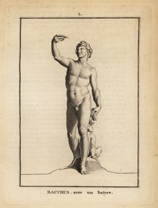Estatua de Baco, el dios romano del vino, desnudo con un sátiro de Unbekannt