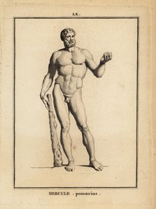 Estatua de Hércules Pomarius, héroe y dios romano, con un gran garrote de Unbekannt