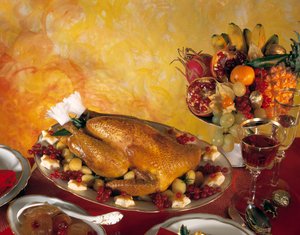 Naturaleza muerta, comida, pavo asado - Fotografía de Unbekannter Künstler