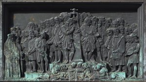 Estrasburgo, bajorrelieve de la escultura de Gutenberg. Europa de William M. Timlin