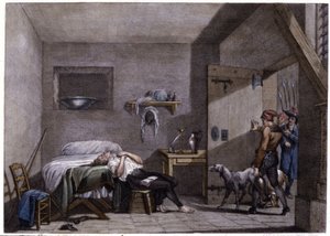 Suicidio de Condorcet, finales del siglo XVIII (grabado) de Unbekannter Künstler
