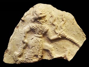 Tabla que representa al Dios de la Tormenta Ishchali, Isun Larsa, Babilonia, Mesopotamia, circa 2000-1600 a.C. de Unbekannt
