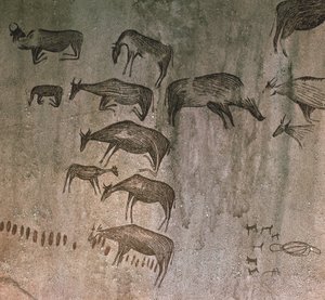 Tanzania, Región de Dodoma, dibujos rupestres