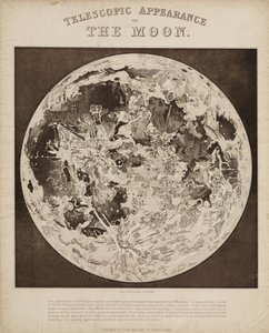 Aspecto telescópico de la Luna", c 1851 de Unbekannter Künstler