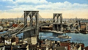 El puente de Brooklyn, Nueva York, c.1930 (Postal)