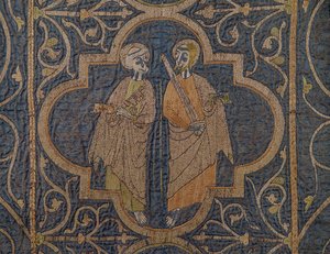 La casulla de Clare, detalle de San Pedro y San Pablo, británico de Unbekannt