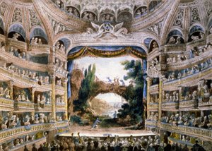 El teatro de la Comedie Francaise a finales del siglo XVIII, finales del siglo XIX (grabado) de Unbekannter Künstler