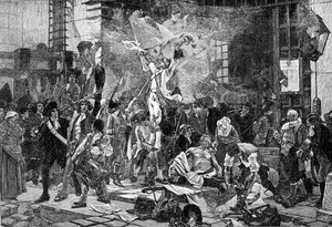 Los conquistadores de la Bastilla, Francia (grabado) de Unbekannter Künstler