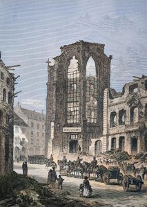 El edificio destruido de la Biblioteca de Estrasburgo de Unbekannter Künstler